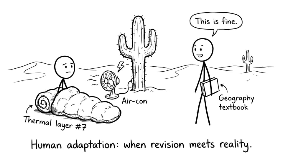 Human adaptation comic: revision meets reality