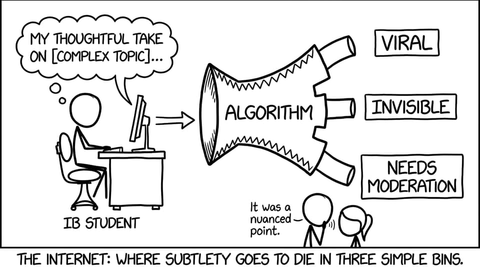 Algorithm funnel compressing nuance