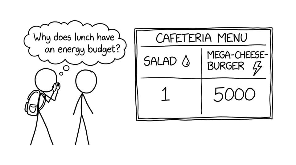 Cafeteria energy budget joke