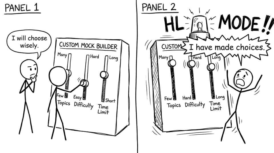 Two-panel slider joke about choosing difficulty
