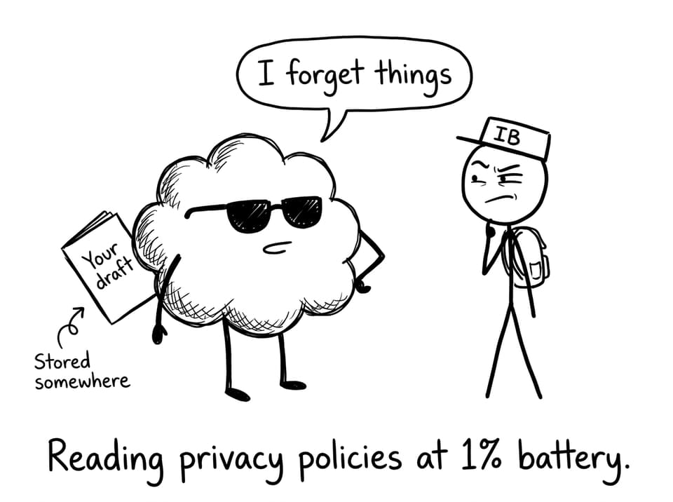 Data cloud holding “Your draft” notebook