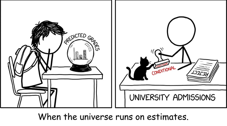 Crystal ball predicted grades comic