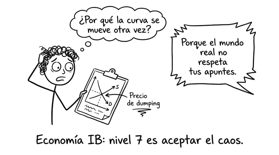 Un estudiante y su gráfico que se mueve