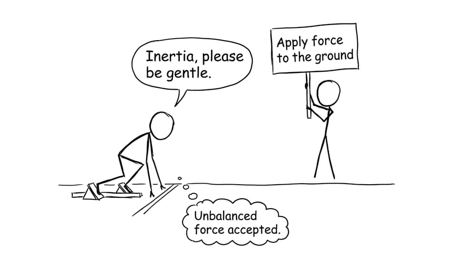 Sprint start inertia comic