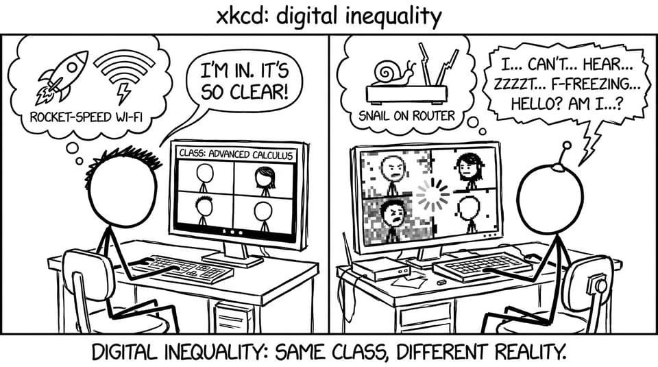 Two students, two Wi-Fi realities