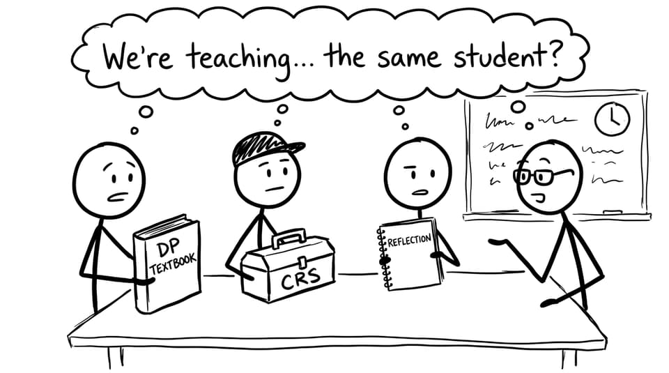 Teachers realizing they share the same student