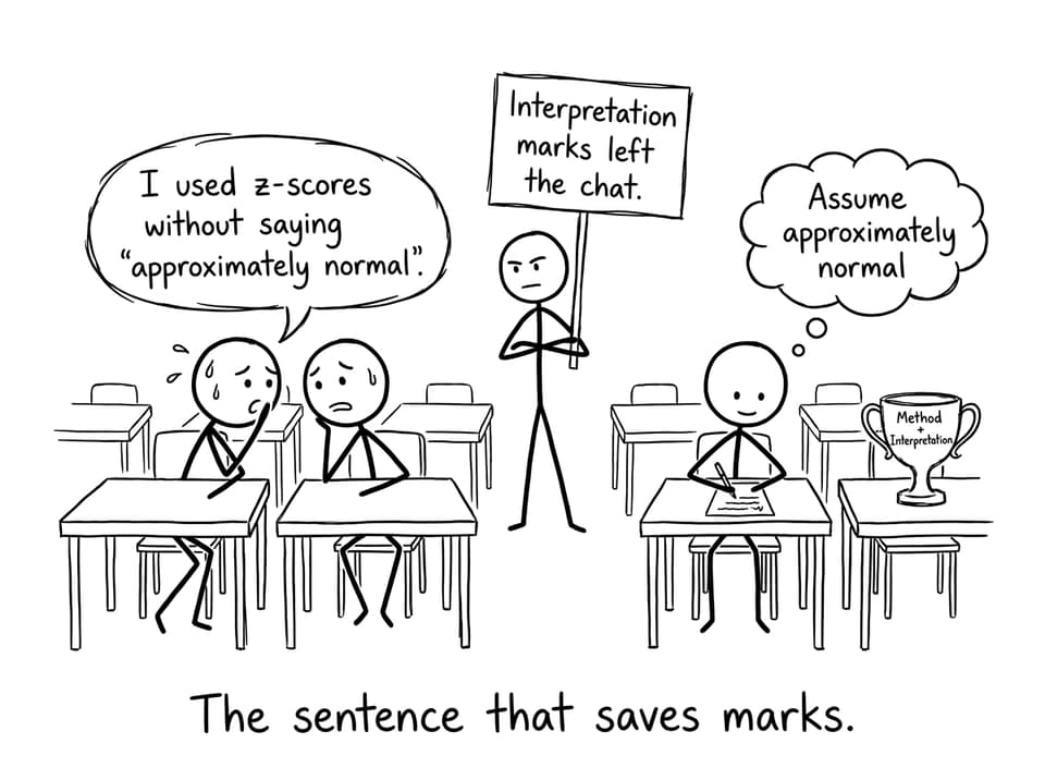 Exam hall joke about forgetting “approximately normal”