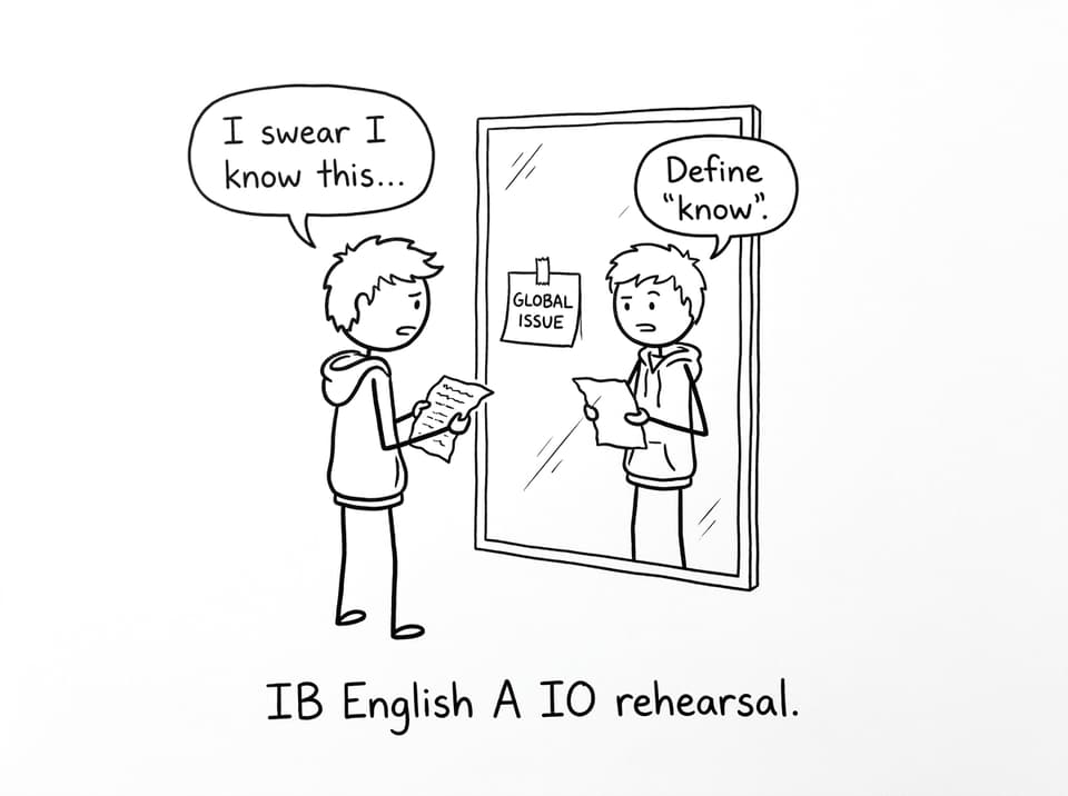 Student rehearsing IO with mirror sass
