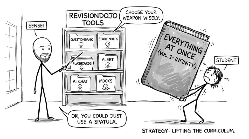The “everything at once” textbook vs dojo tools