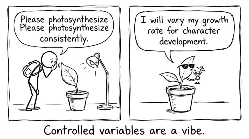 A plant refuses to cooperate with “controlled variables”