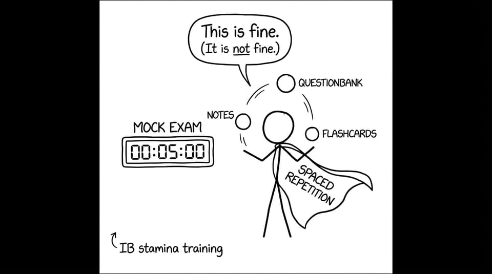 Juggling notes, question practice, and flashcards under a timer