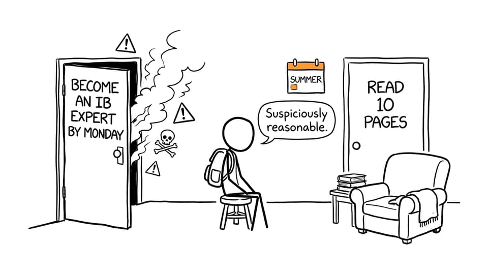A student chooses a suspiciously reasonable summer task