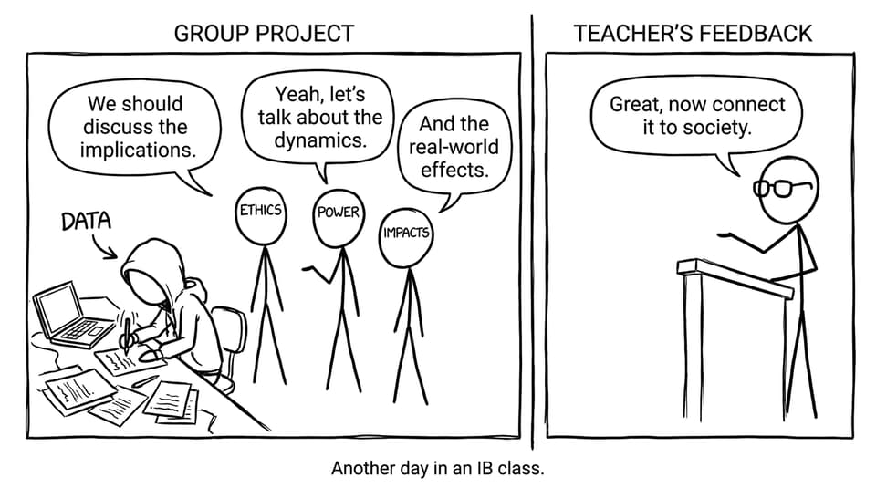 Group project labels joke