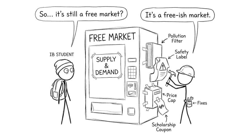A free-ish market vending machine with government fixes