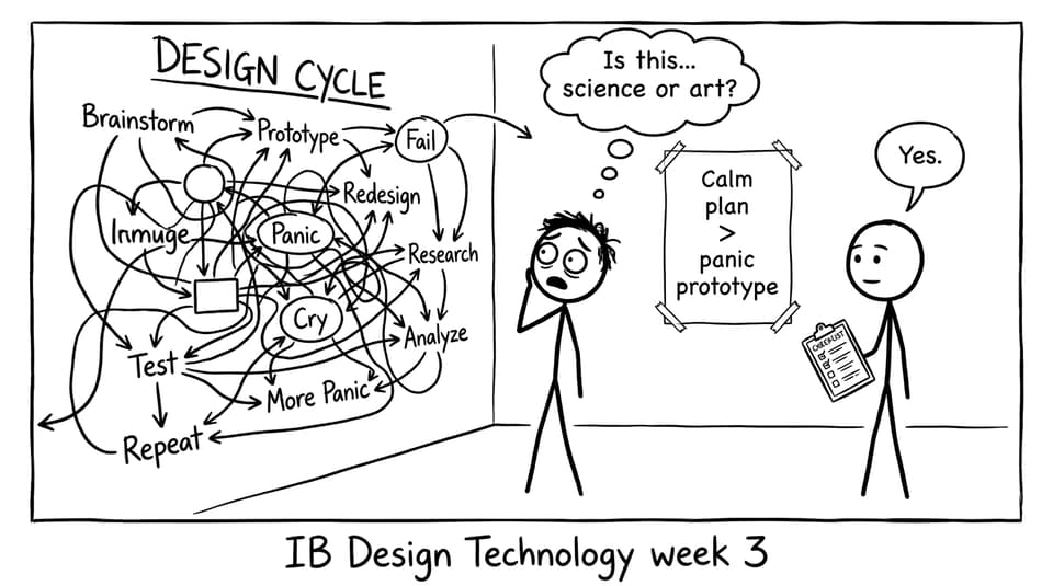 Student facing the design cycle chaos