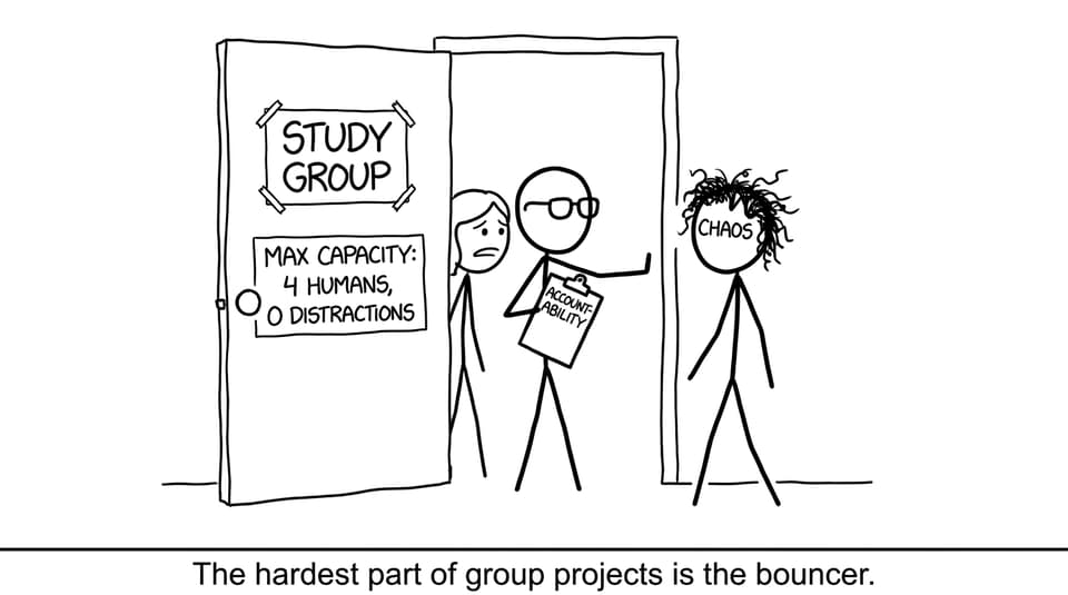 Study group capacity limit: 4 humans, 0 distractions