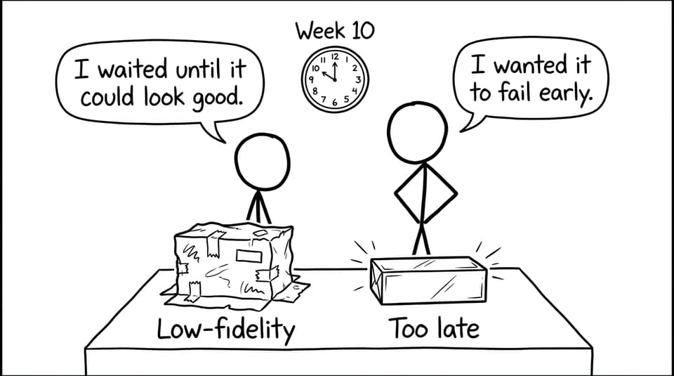 Low-fidelity vs too late comic