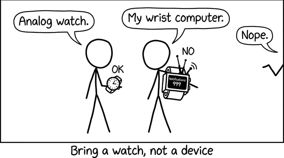 Bring a watch, not a device