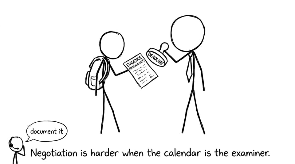 Teacher stamp meets deadline