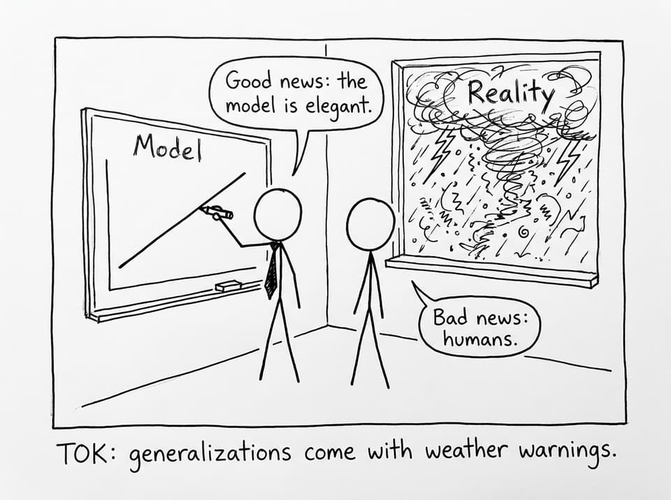Elegant model vs chaotic reality