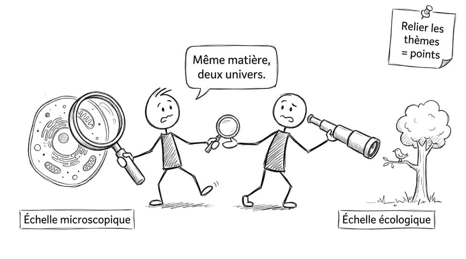 Deux échelles, même matière