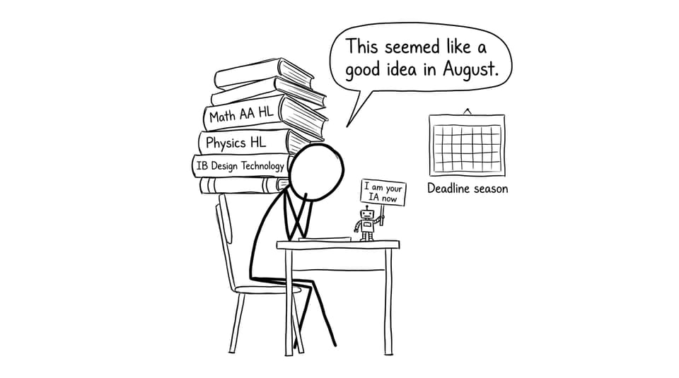 IB student balancing STEM load with DT humor