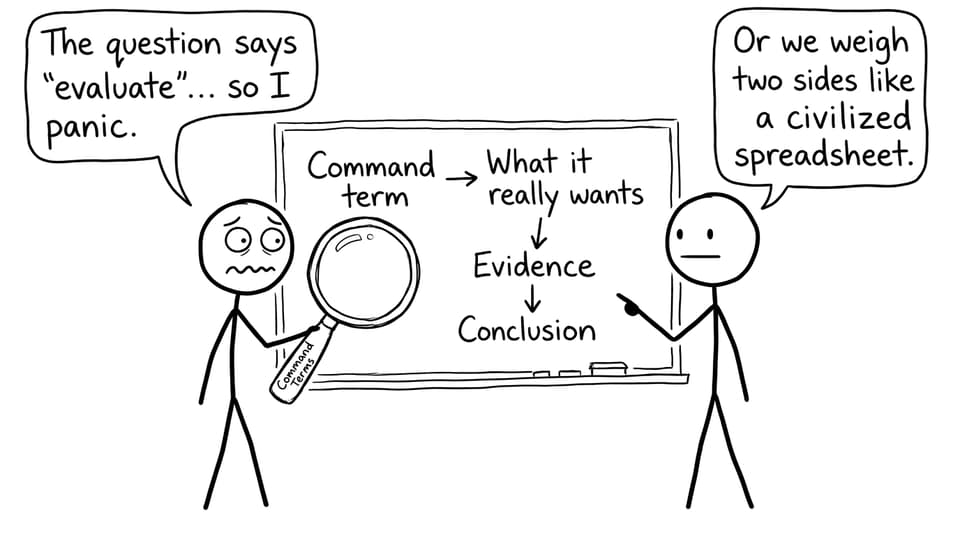 Command terms as a calm flowchart