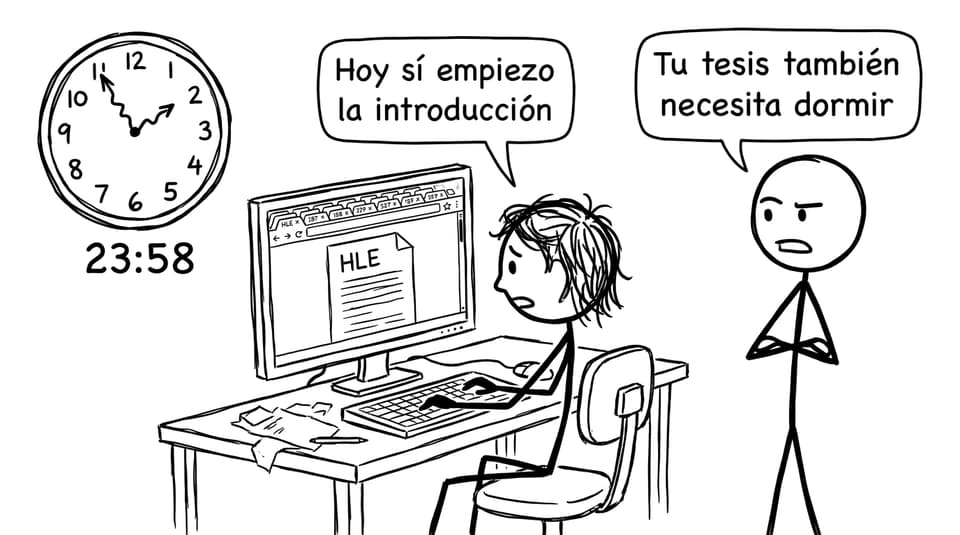 Un estudiante y el HLE a las 23:58