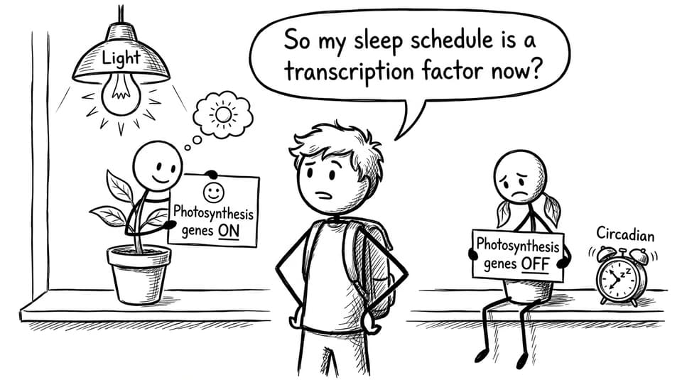 Plants reacting to light and circadian signals