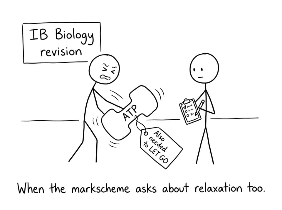 Stick-figure students learning ATP is also for letting go