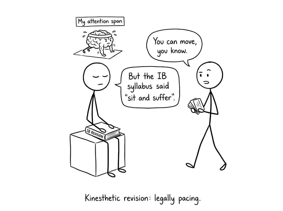 Kinesthetic revision: legally pacing.