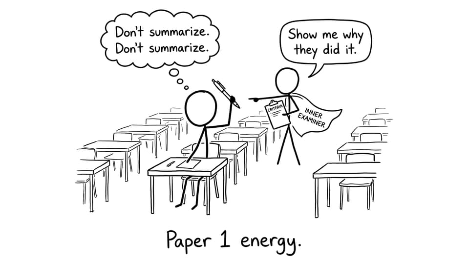 Exam hall reminder not to summarize