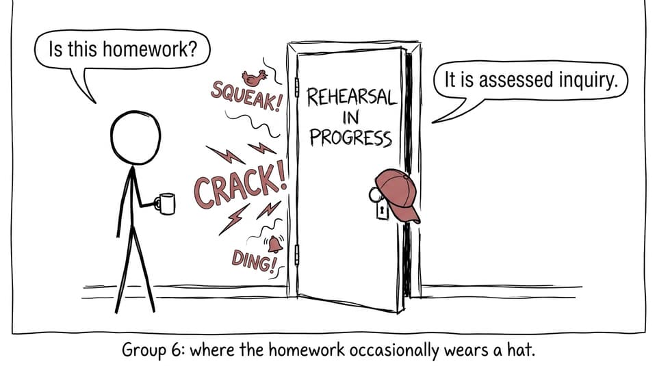 A parent wonders whether unusual rehearsal sounds count as homework