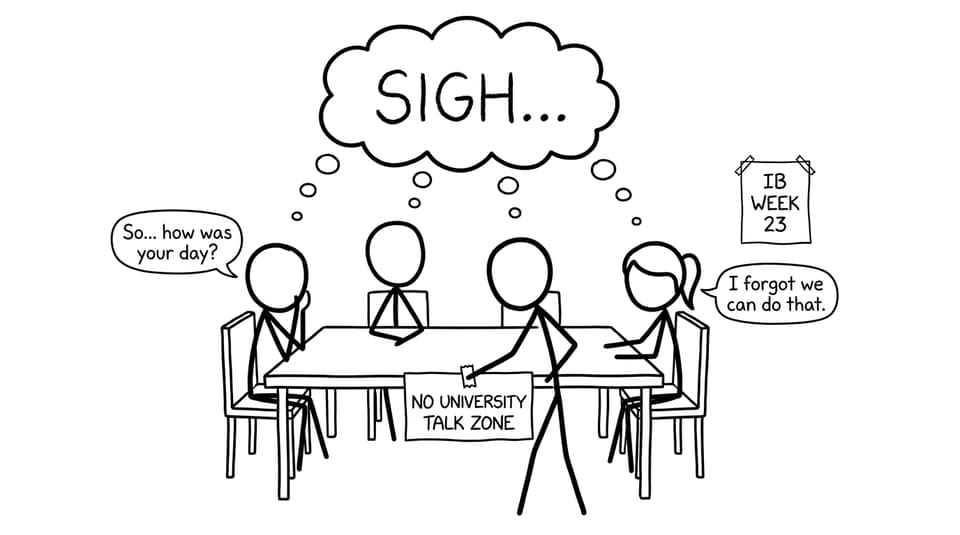 No University Talk Zone at dinner