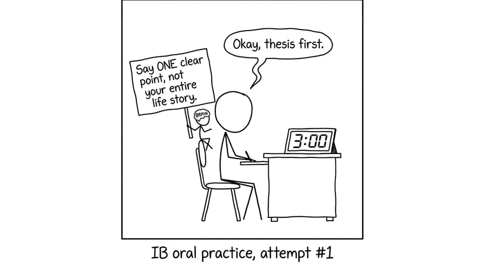 Student vs timer during IB oral practice