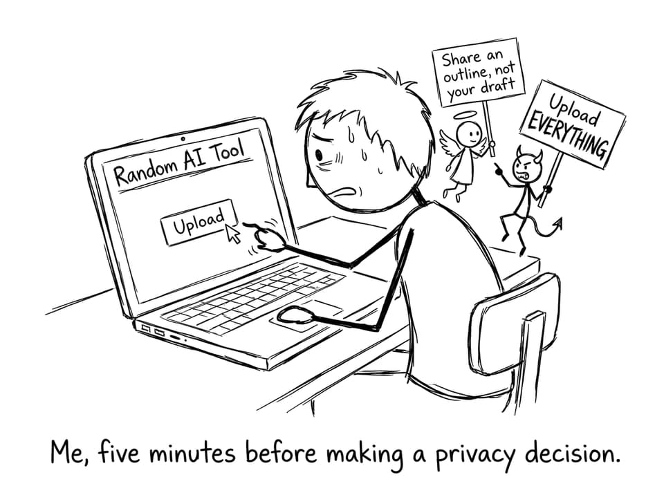 Student about to upload draft to AI