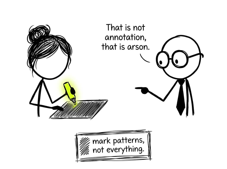 Highlighting everything is not annotation