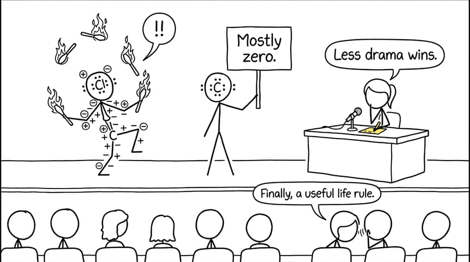 Two Lewis structures learn that less charge drama wins the talent show