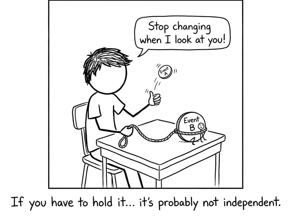 Coin on a leash independence joke