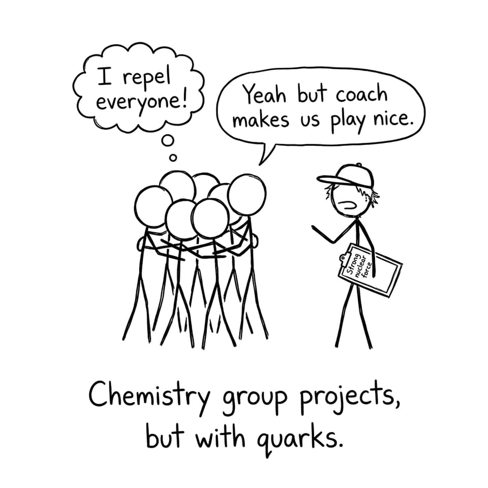 Strong nuclear force runs a group project