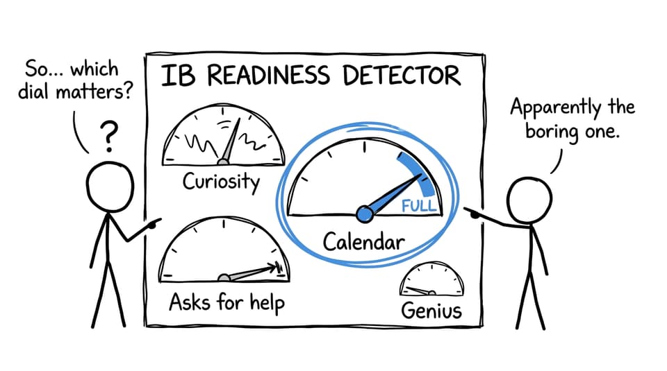 A humorous IB readiness detector measuring habits rather than genius