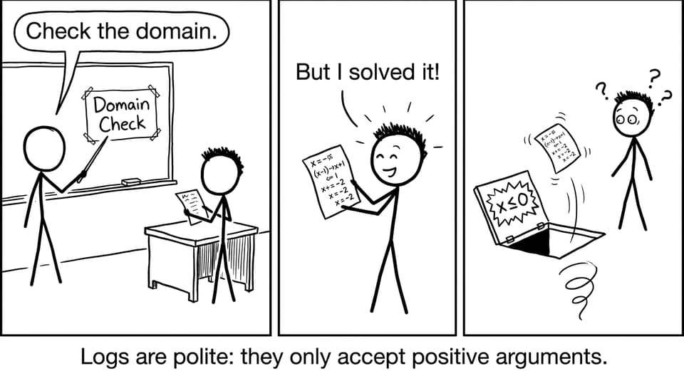 Logs are polite: they only accept positive arguments
