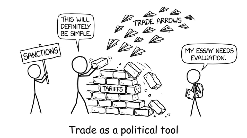 Tariffs wall and sanctions joke