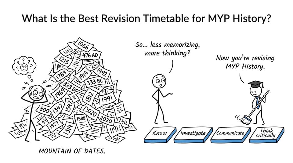 A student discovers that MYP History revision requires thinking as well as memorizing