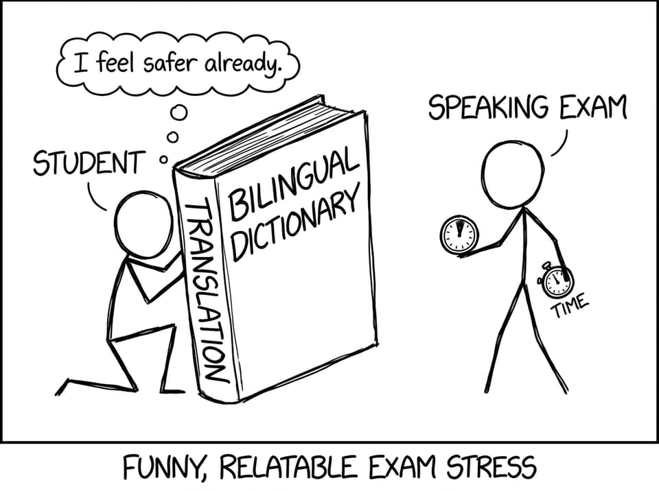 Student uses dictionary as shield