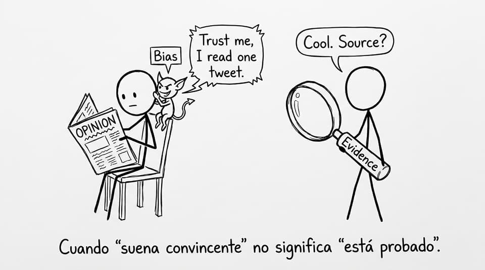Comic about bias vs evidence