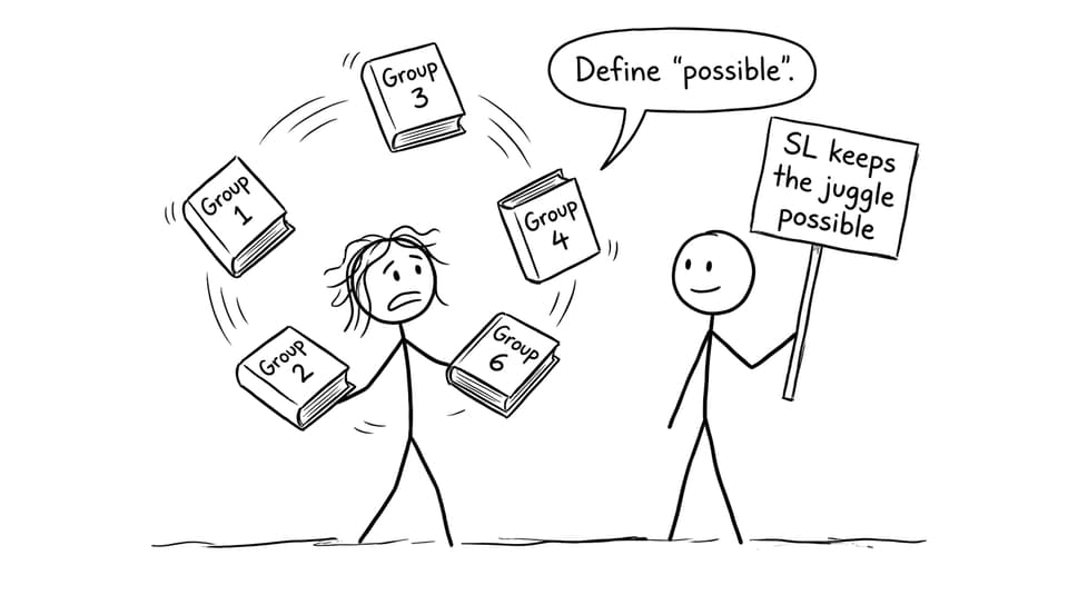 Juggling six books