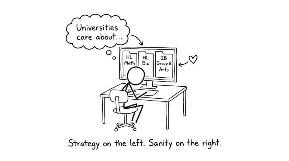 Strategy on the left, sanity on the right