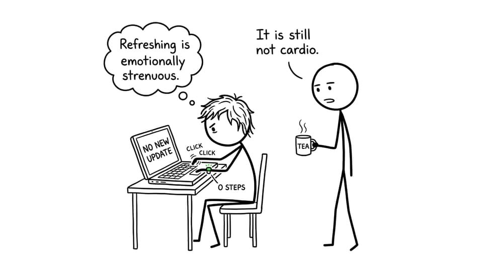 A student argues that refreshing the result portal counts as exercise