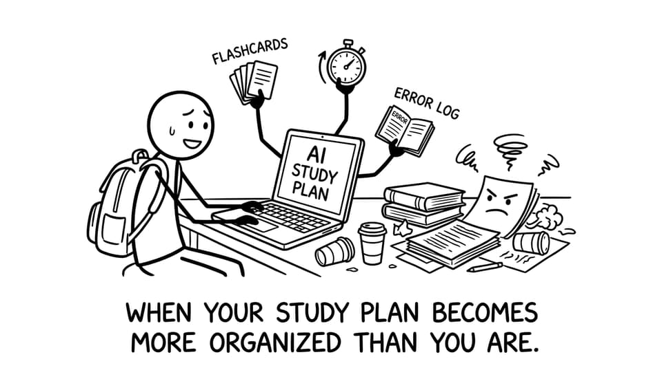 When your study plan becomes more organized than you are.
